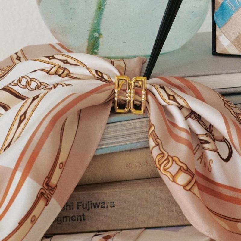 Daks Pink Dd Chain Scarf   Ring Set Dcsc6e702p2