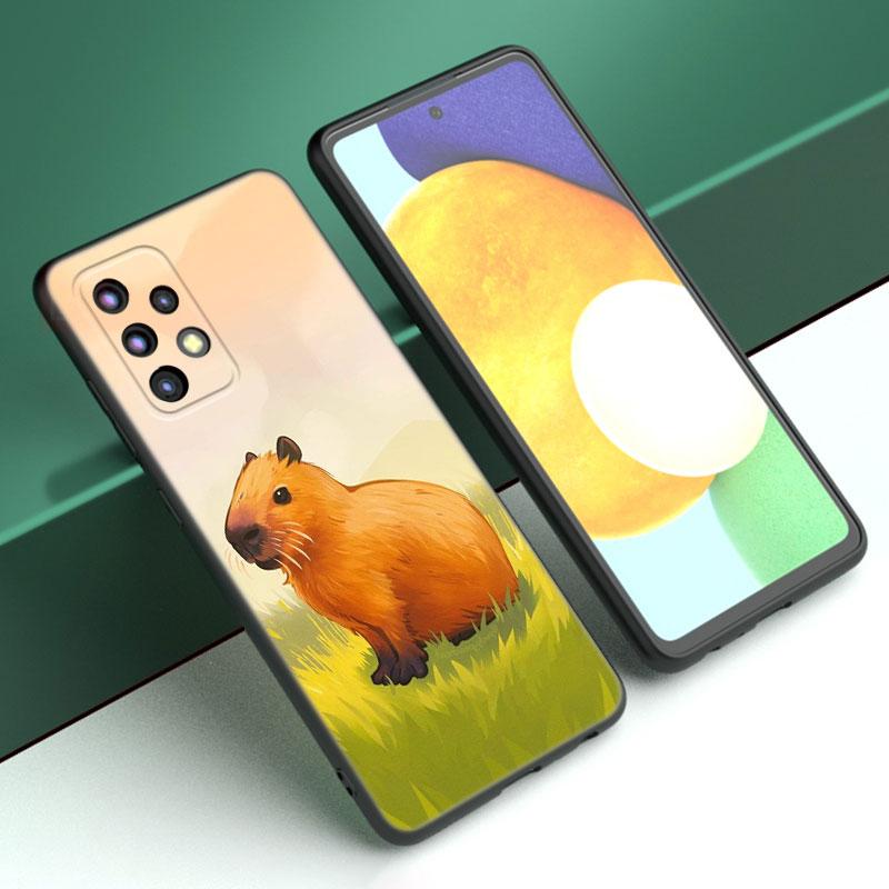 Cute Cartoon Capybara Case For Samsung A13 A22 A24 A32 A23 A25 A34 A35 A52S A53 A54 A55 A73 5G A12 A14 A15 A31 A33 A50 A51 A72