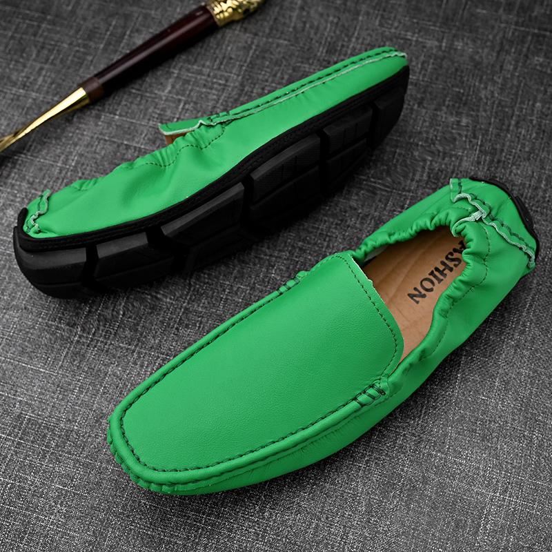 Мужская повседневная обувь из натуральной кожи, итальянские мокасины, мужские туфли на плоской подошве, дышащие, для вождения, мягкие, большого размера