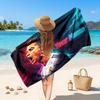 Cristiano Ronaldo Custom Beach Towel, Personalized Name Text Print, Football Logo Soft Quick‑Dry Towel Holiday Gift
