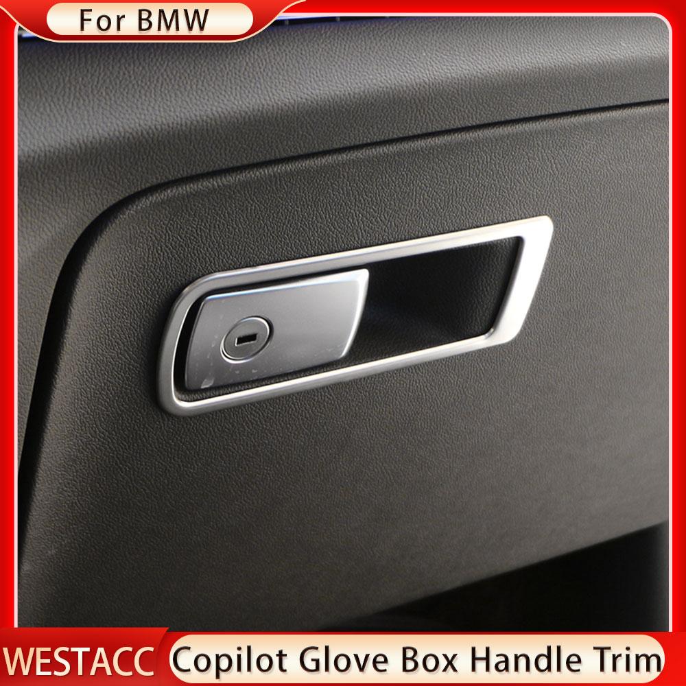 Нержавеющая сталь автомобильный ящик для хранения перчаток второго пилота, накладка на ручку для Bmw X3 G01 X4 G02 2018-2022, декоративная наклейка