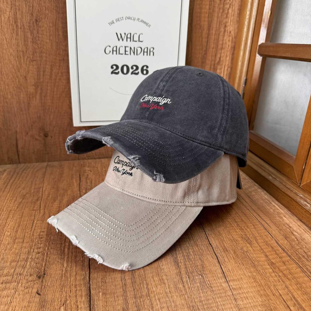 Retro edging soft top baseball cap early autumn new washed old craft embroidered cap versatile hat