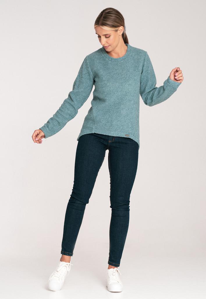 Bluza Sweterkowa - Sweter Z Wełną - Sweter Miętowy M1044 Rozmiar L