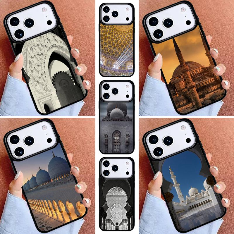Arabic Muslim Mosque Building Phone Case for iPhone 16e 15 14 13 12 17 Pro Max Plus Air 17pro Cover Coque