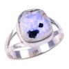 Natural Rainbow Moon Stone Gemstone Handmade 925 Sterling Silver Ring S.6 K8Q69