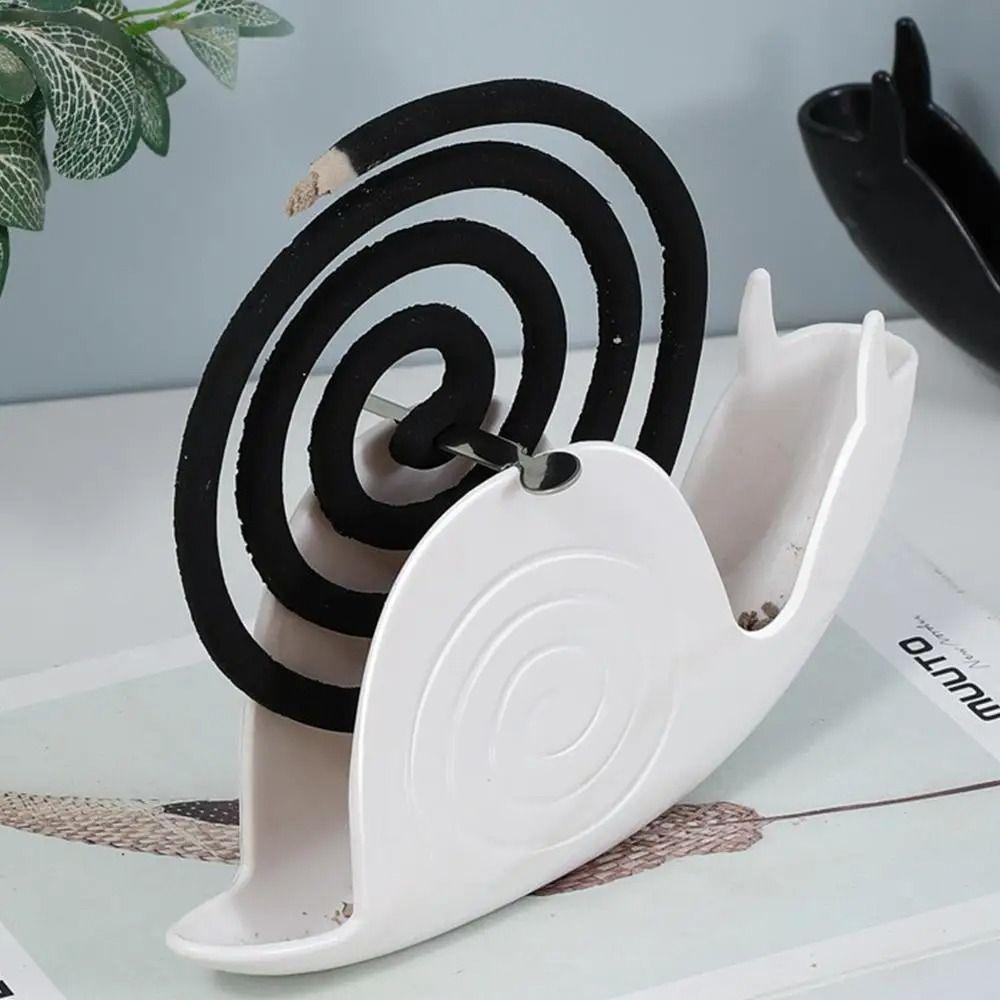 White Black Mosquito Coil Rack Snail Shape Incense Holder Shelf New Ash Storage Rack  Household