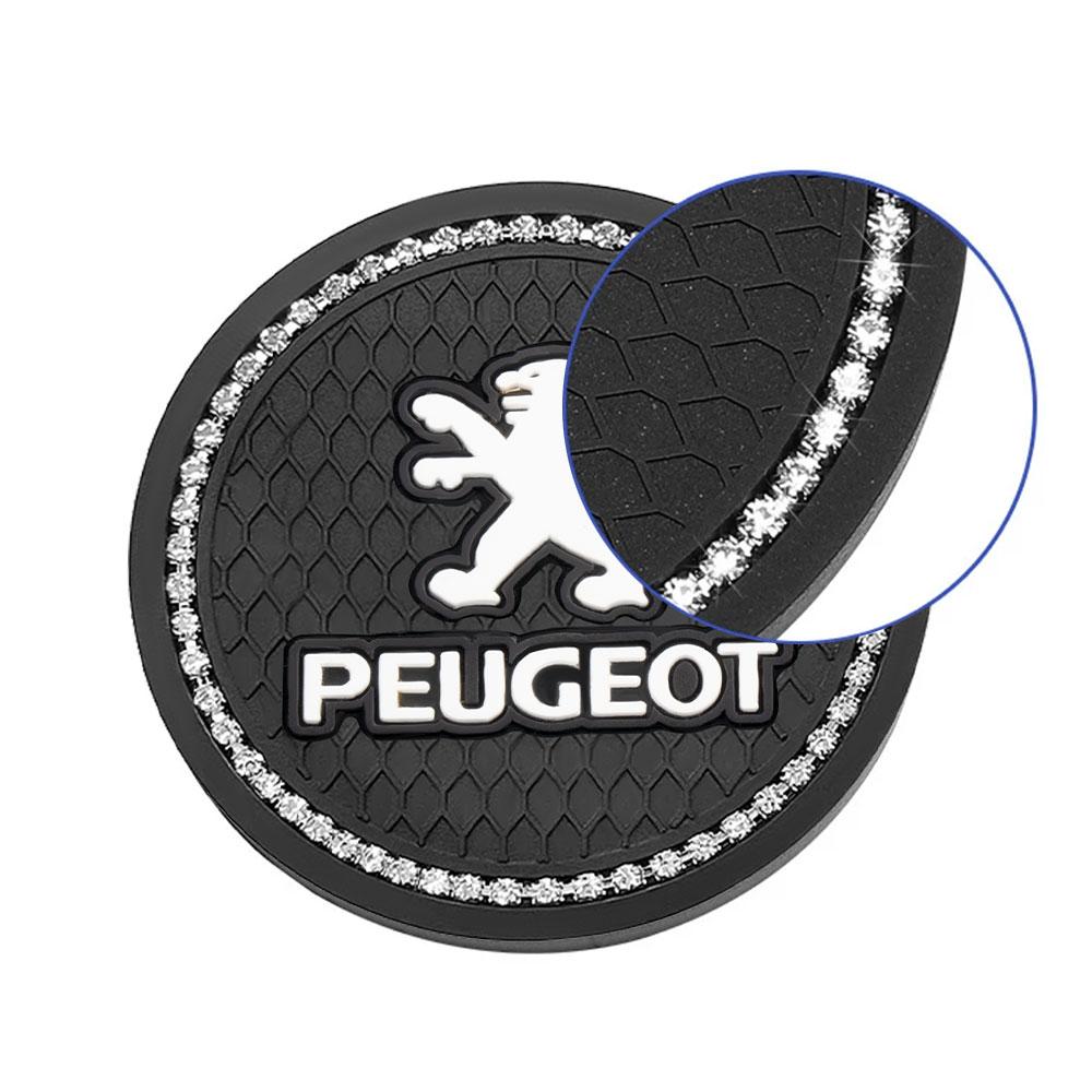 1pc/2pcs Holders Non-slip Rhinestone Rubber Car Water Cup Pads Mats For Peugeot 206 307 3008 207 208 Auto Interior Accessories