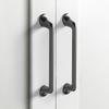 Luxury Solid Cabinet Handles Gunmetal Grey Modern Minimalist Drawer Pulls Wardrobe Door Knobs Furniture Hardware 96/128/192mm