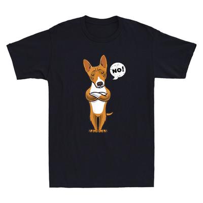 No Funny Stubborn Basenji Dog Meme Owner Gift Retro Men039;s Short Sleeve T-Shirt Unisex T-Shirt