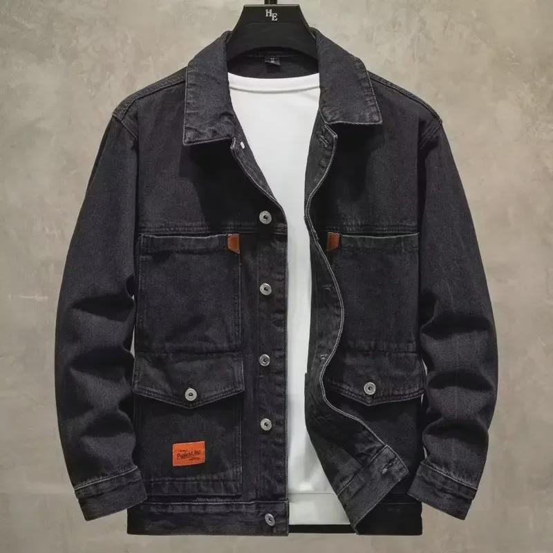 Мужская модная джинсовая куртка свободного кроя в корейском стиле (Осень 2022 г.)
