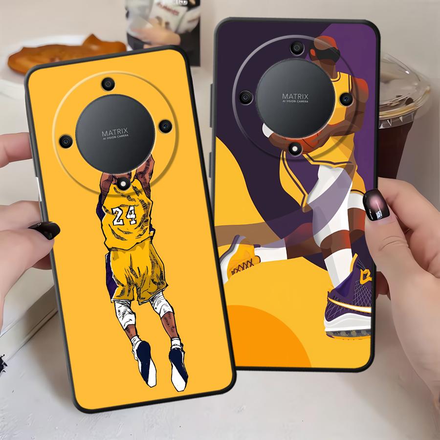 Black Soft Phone Cover Case for Honor Magic5Lite X7 70 90 8X 200 400 Lite X9a X8 X5b X6 Basketball Players Cool