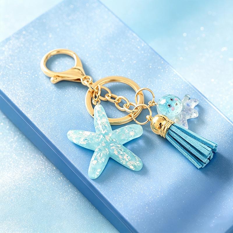 Bag Charm Fashion SeaStar Ocean Series Tassel Resin Creative Women Backpack Accessories Pendant Exquisite Gift