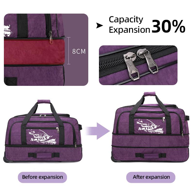 Оксфордский холст дорожная сумка на колесах Компактный водонепроницаемый складной багаж большой вместимости унисекс