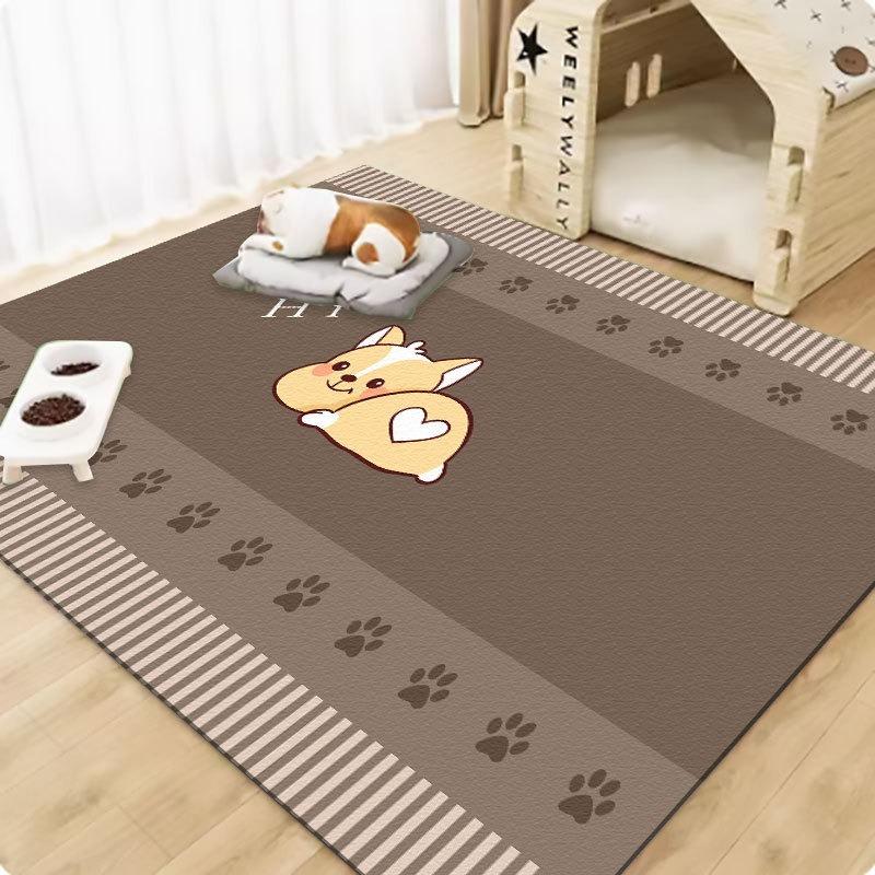 Large Cartoon Cat Paw PVC Pet Mat Waterproof Urine‑Proof Non‑Slip Easy‑Wipe Floor Mat For Indoor Cat Playpen
