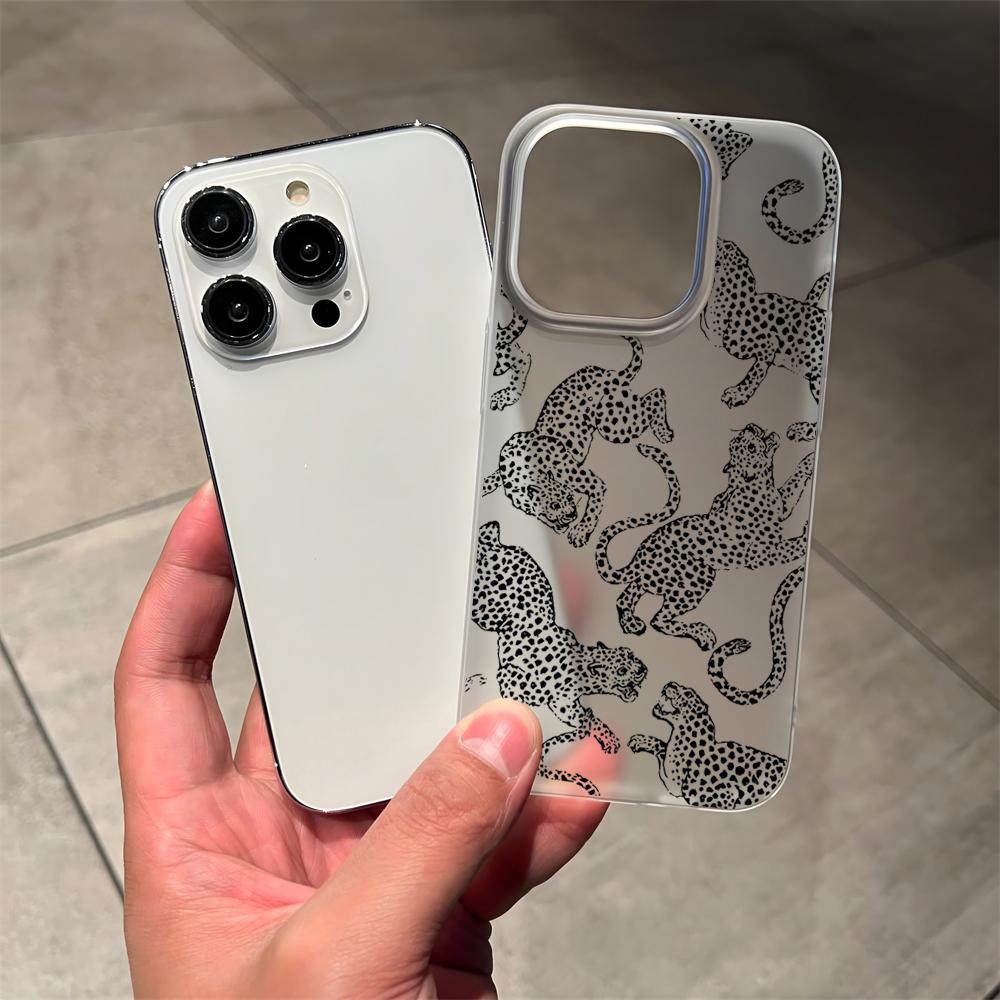 Personalized leopard Matte Case for iPhone 12 13 11 14 15 16 Pro Max Xs XR 7 8 Plus Soft Silicone Translucent Cover