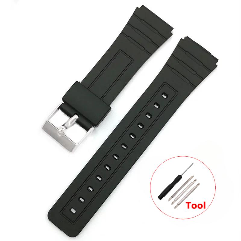 Силиконовый ремешок для часов Casio W800H A158/168 AE1200/1300 SGW400 F91W F84 F105/108, 12/14/16/18/20/22 мм