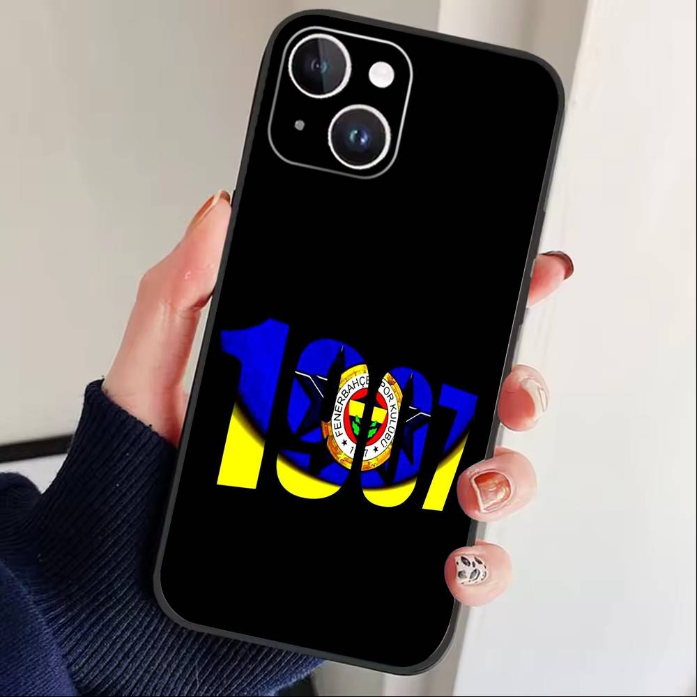 Крутой чехол для телефона с узором L-Турция Фенербахче для iPhone 16,15,14,13,12,17,Pro Max,Plus Силиконовый Черный Чехол