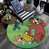 Yogi Bear & Boo pattern round rug,Carpet Rug for Living Room Bedroom Playroom ,Non-slip Floor Mat,Holiday Gifts and Birthday Gifts.