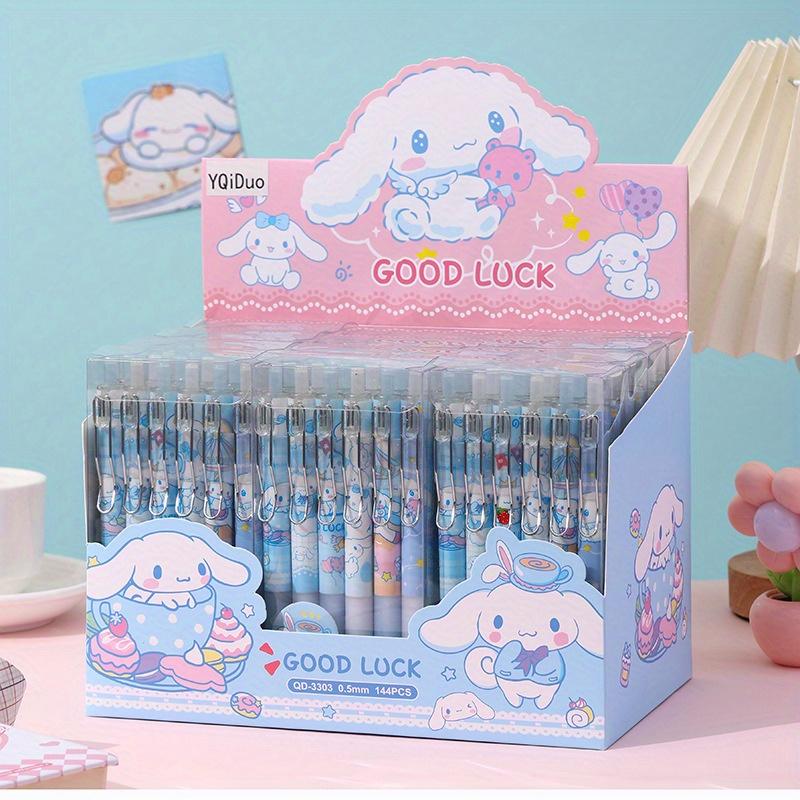 12 шт. Киннаморолл Sanrio Нейтральная ручка Мультяшная гелевая ручка Канцелярские товары 0,5 мм Черный с металлическим зажимом Офисная ручка для письма и подписи