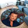 French legendary rock singer and actor Johnny Hallyday Round Carpet Soft Home Decoration Corridor Table and Chair Anti slip Outdoor Floor Mat rug H19
