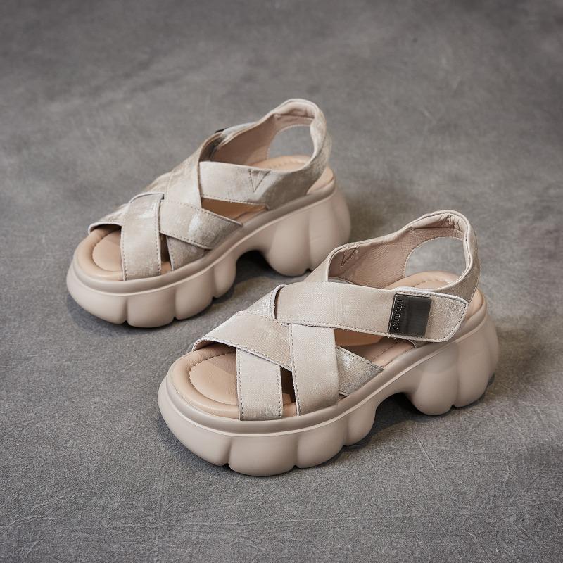 2025 Летняя обувь из натуральной кожи, женские босоножки на платформе, модные брендовые туфли на высоком каблуке, женские туфли для вечеринок, элегантные босоножки на высоком каблуке 8 см