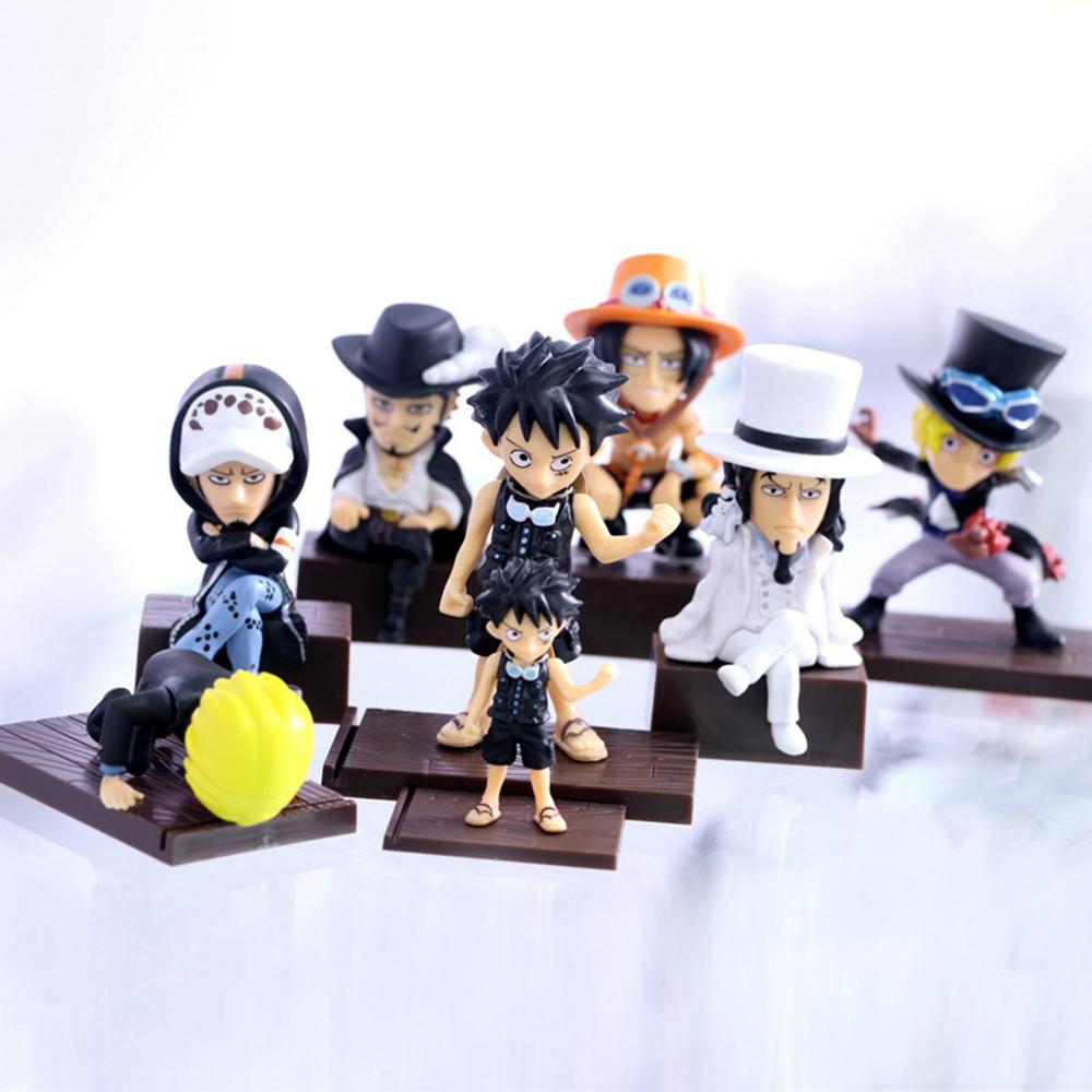 7 шт. Аниме Фигурка One Piece Луффи Зоро Сабо Санджи Дракуль Михоук Эйс Трафальгар Д. Набор Игрушек Коллекция Подарков Закон о Воде