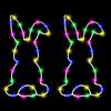 2/4PCS Easter Window Light with Suction Cup Battery Operated Easter Bunny Carrot Decoration Led Light for Indoor Bedroom Decora