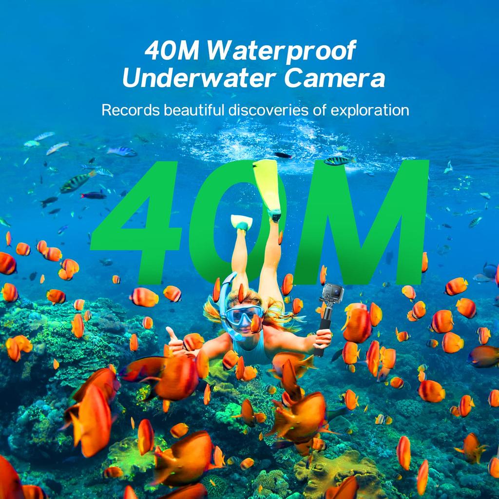Экшн-камера Surfola SF230 4K EIS Image Dual Color Подводная с Fisheye Двухцветная и с Расширенным Набором Аксессуаров, 30 кадров/с, 20 МП, Стабилизация, Экран, Спорт,