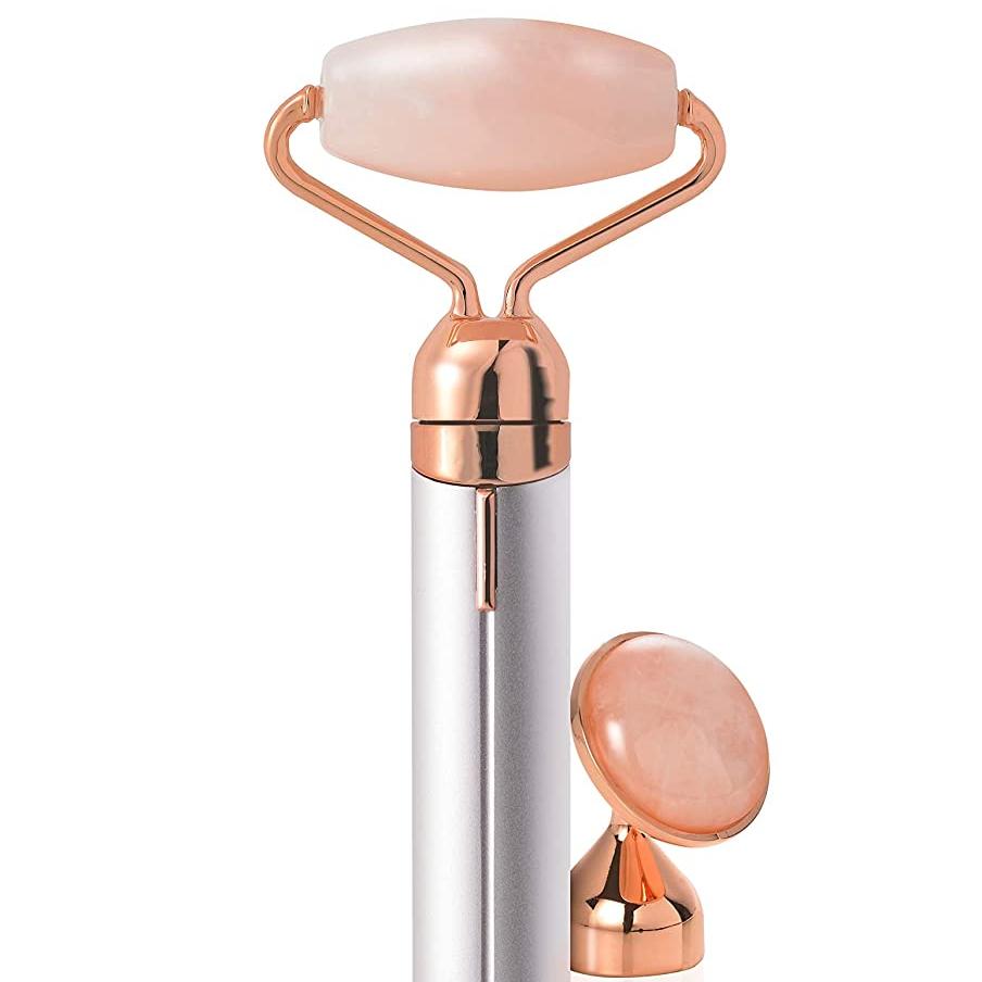 Массажер для лица Finishing Touch Flawless Contour с вибрацией, ролик из розового кварца