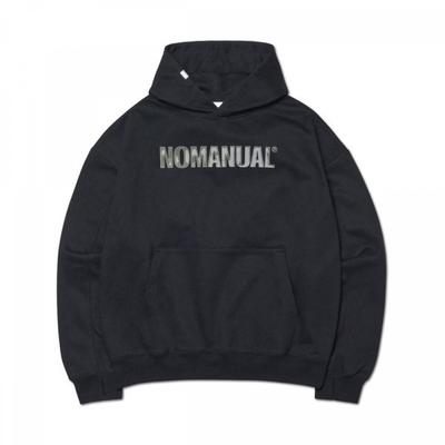 NOMANUAL Толстовка с тисненым логотипом   Черная