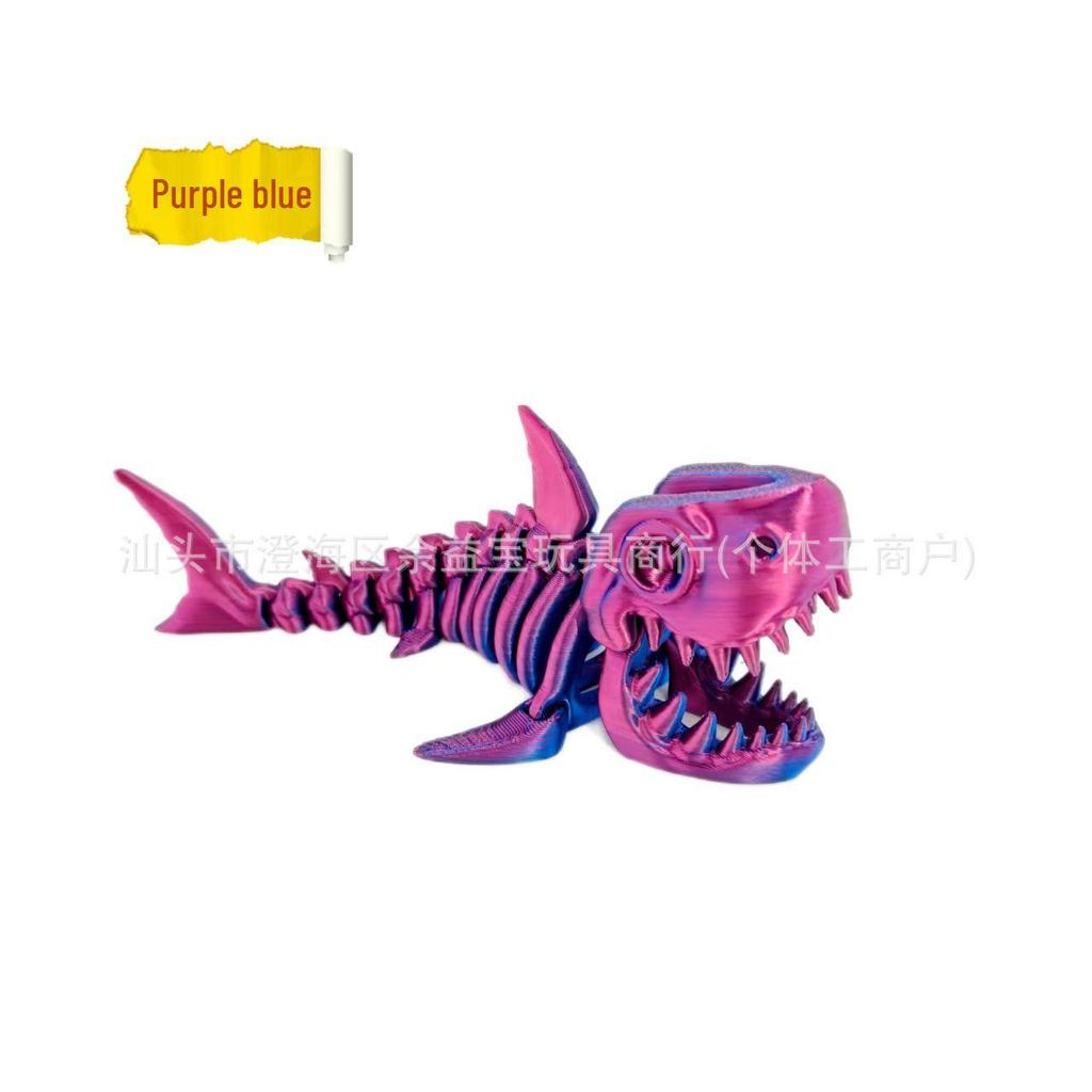 3D Printed Movable Shark Skeleton Toy Model Craft Figure Gift for Kids