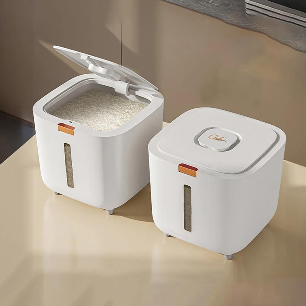 Влагостойкий ящик для риса с защитой от насекомых, герметичная банка для зерна, кухонный контейнер 5/10 кг, кухонный контейнер для хранения, ящик для хранения с крышкой