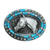 Belt Buckles Filigree Gift for Father Teacher Horse Head Belt Buckle for Men Vintage Metal Engraving Horse Head