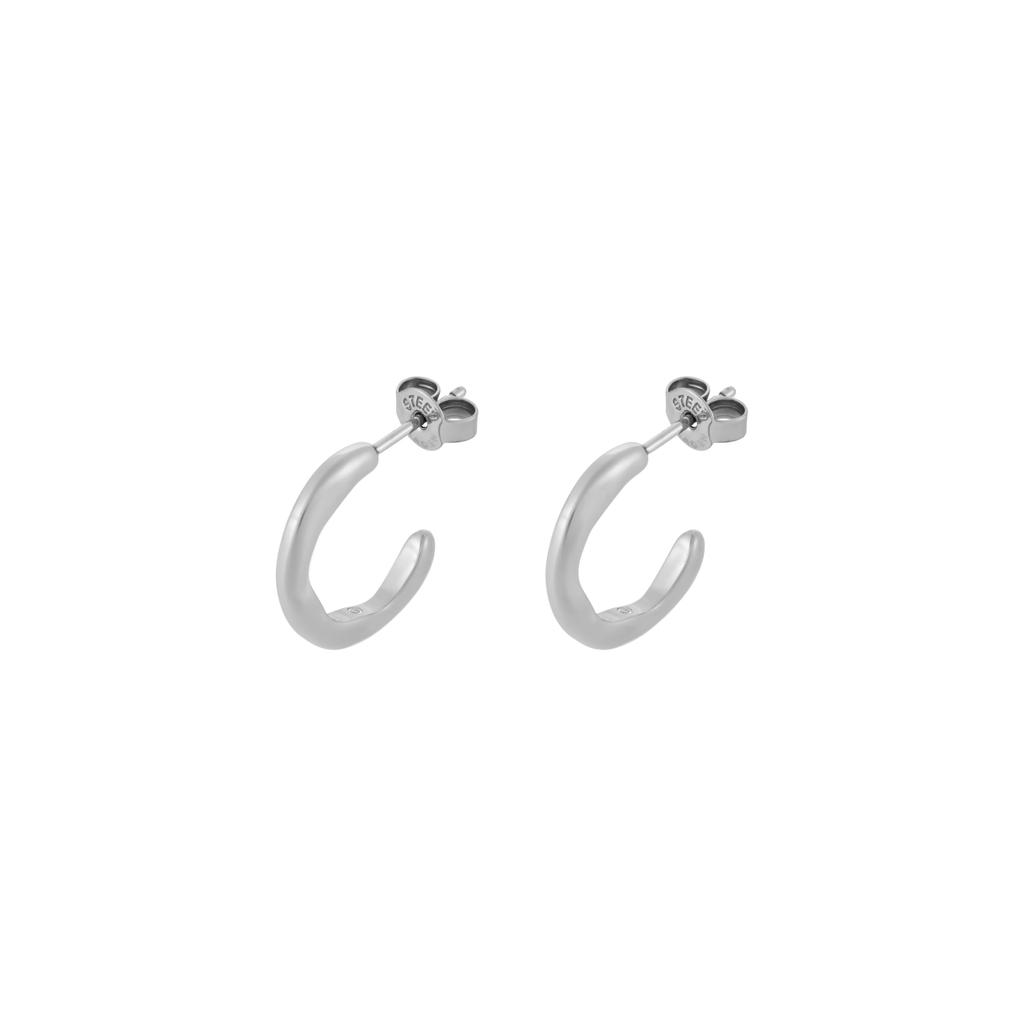 Skagen Women's MODERNE STAK Silver-Tone Stainless Steel Hoop Earrings, SKJ1869040