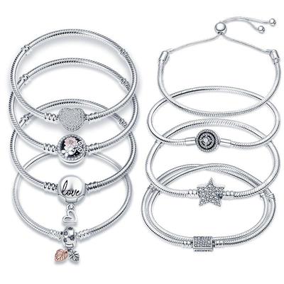 Лидер продаж, 100% настоящее серебро 925 пробы, браслет, оригинальный дизайн, бусины, подвески, браслет, сделай сам, изготовление ювелирных изделий, подарок для женщин