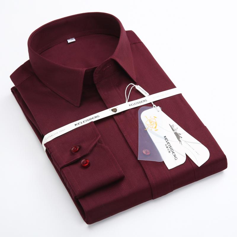 Формальная однотонная рабочая рубашка из твила с длинными рукавами, стандартного кроя, отличная офисная мужская рабочая рубашка
