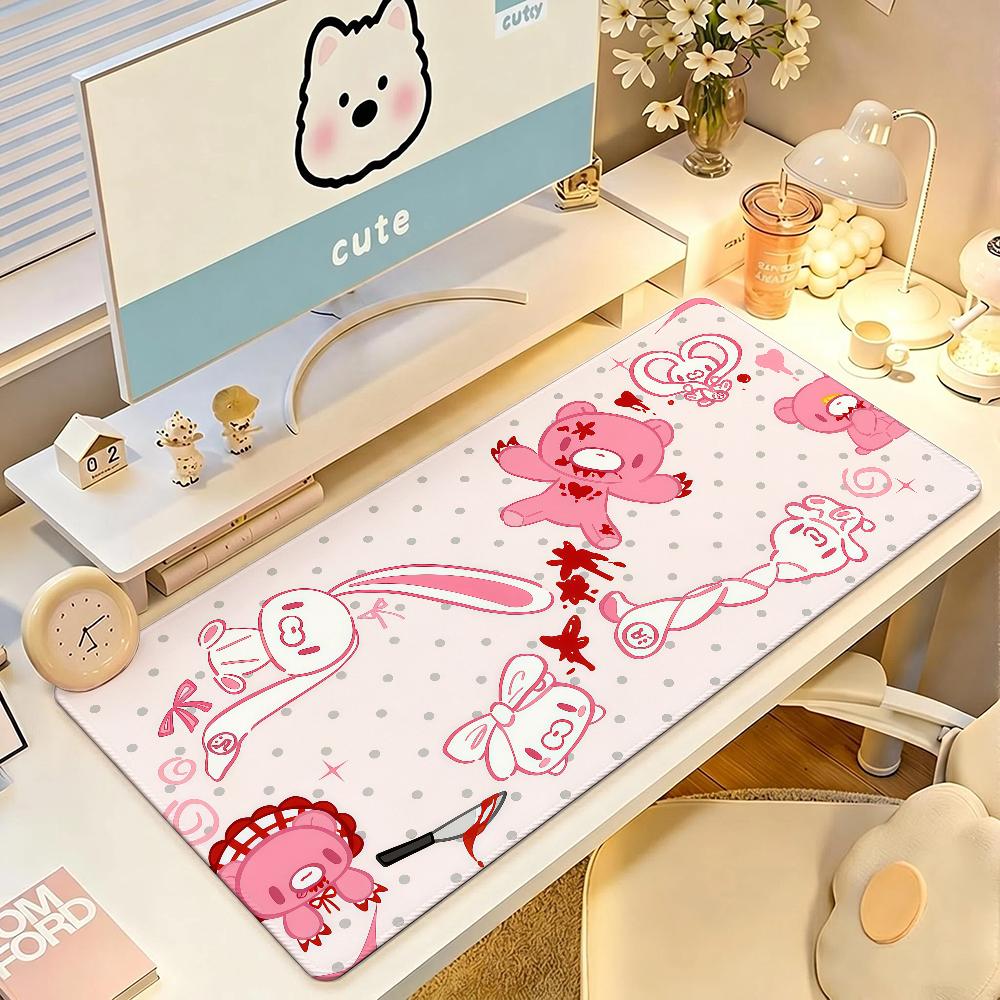 Милый G-Gloomy B-Bear Коврик для мыши Квадратный Офисный Игровой Настольный Коврик Водонепроницаемый Нескользящий Резиновый Декоративный