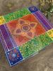 Hand Painted Wooden Chowki Pedestal Table | Indian Folk Art Statue Stand