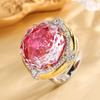 Jewelry Copper Bottom Gold-Plated Millennium Cut Rose Red Temperament Light Luxury Set Main Stone 18-10M