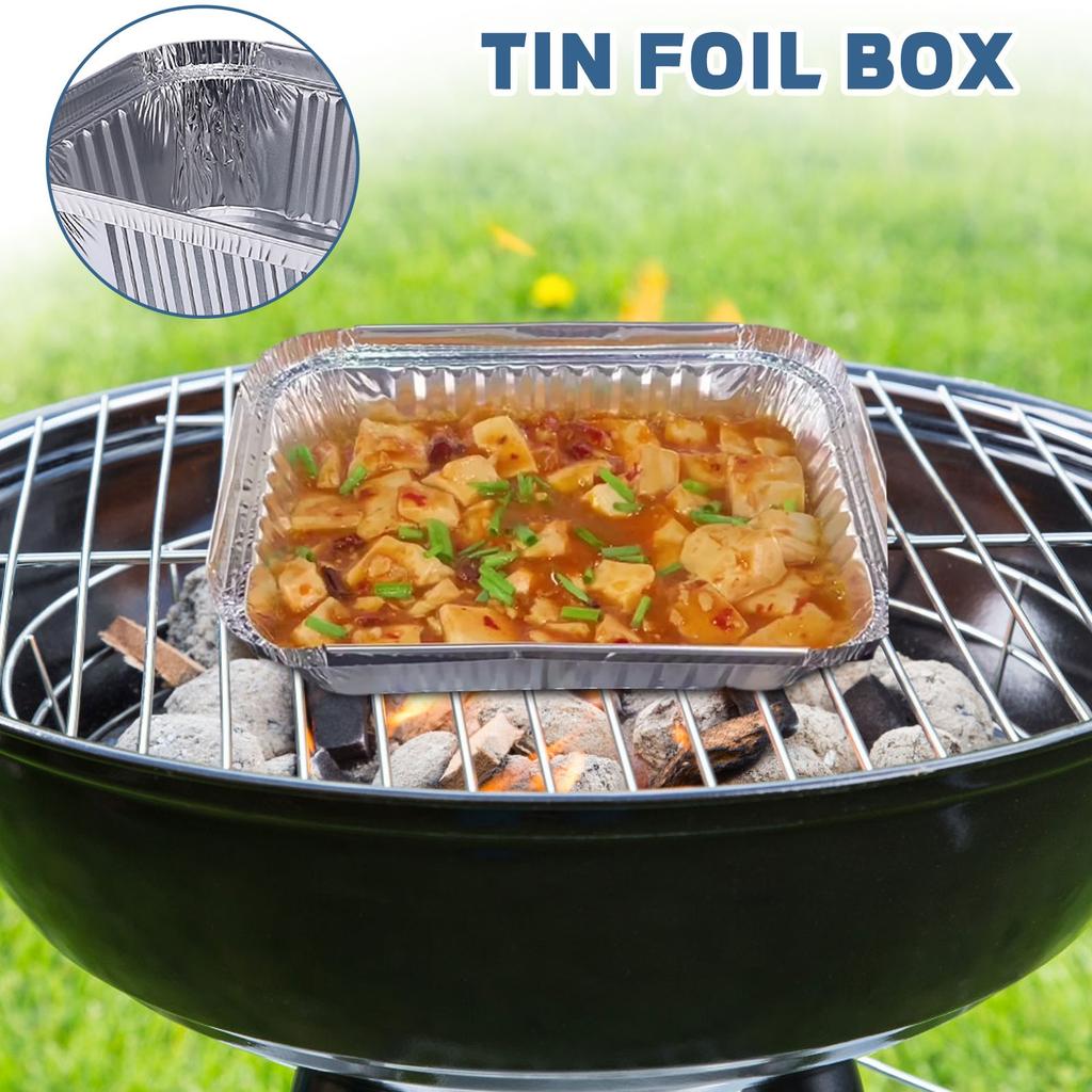 40 шт. Прямоугольная миска и тарелка из жести, фольгированная, алюминиевая фольга, изоляционная коробка для ланча