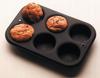 Tiger Crown Muffin Pan Set, Black, 190 x 273 x 30 mm, 6-pack, Steel, Silicone Resin Coating, Heat Resistant up to 250°C, Item No. 5068