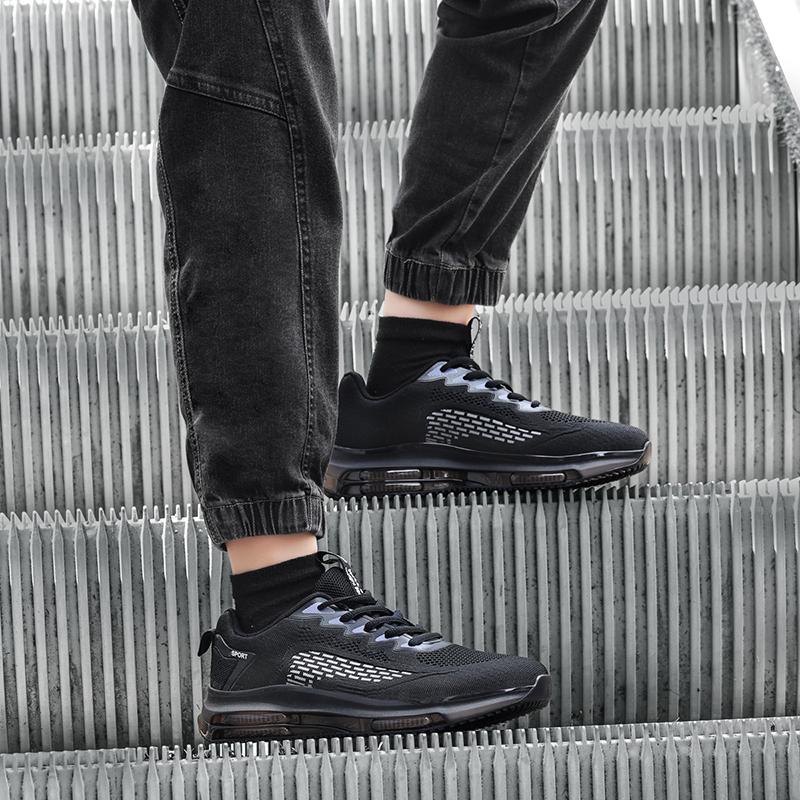 Мода 2024 Осень Мужская обувь Большой размер Дышащая сетка Спортивный стиль Толстая подошва Увеличение роста Уличный тренд Кроссовки для мужчин