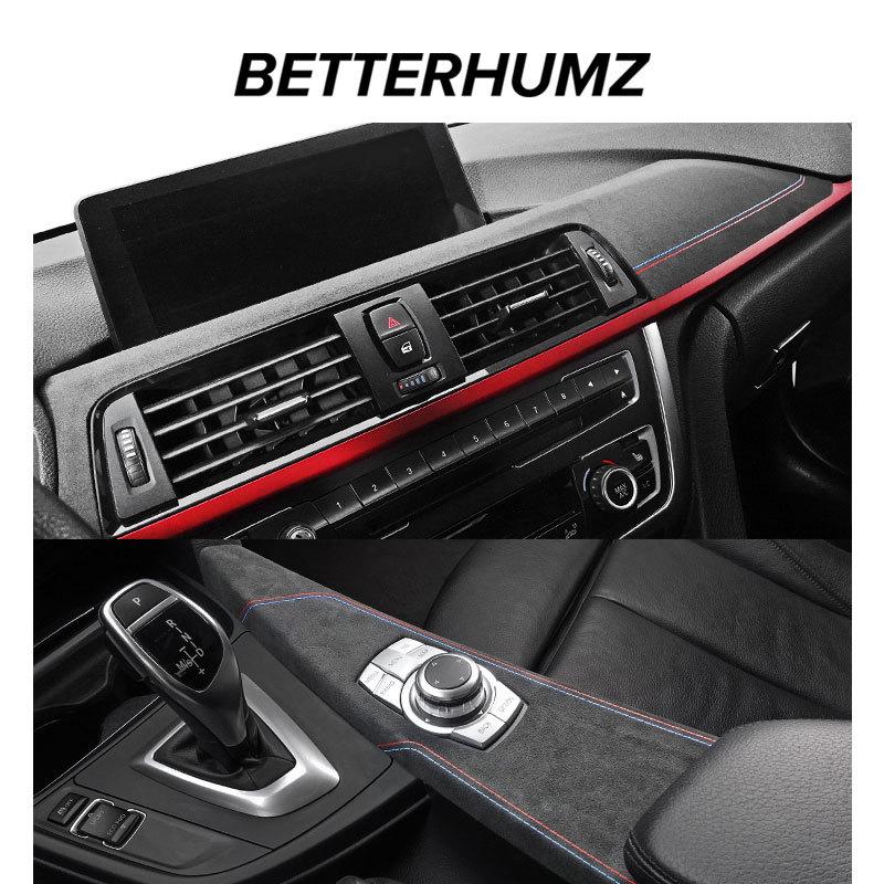 Beterhumz Car Dashboard Panel Multimedia Cover Trim For BMW F30 F32 F34 320i 328i 330i Top Suede Stickers Interior Accessories