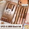 5PCS/Set Press Type Pocket Pen Soft Grip Ballpoint Pen High Quality Office Signature Pen  Students