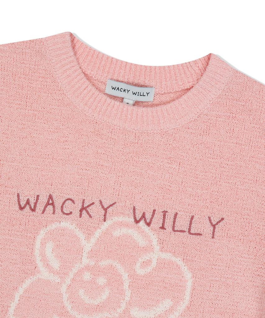 WACKY WILLY Women'S Lily Graphic Short Sleeve Knit Pink