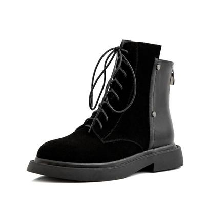 Женские ботильоны из натуральной кожи из коровьей замши с перекрестными ремешками Узкие ботинки Ботинки на платформе