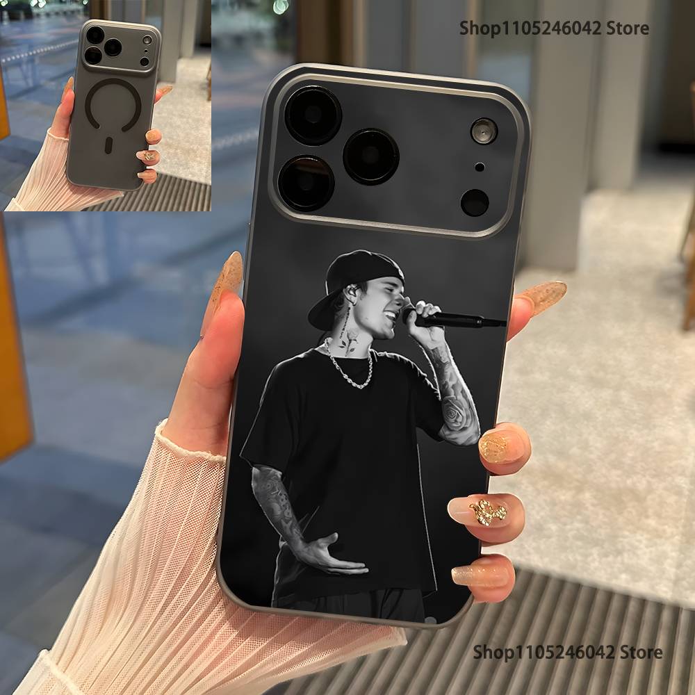 J-Justin B-Bieber Swag II Прозрачно-серый Чехол для телефона Для iPhone 17,16,15,14,13,12,11,Pro,Max,Plus Магнитная Беспроводная Зарядка