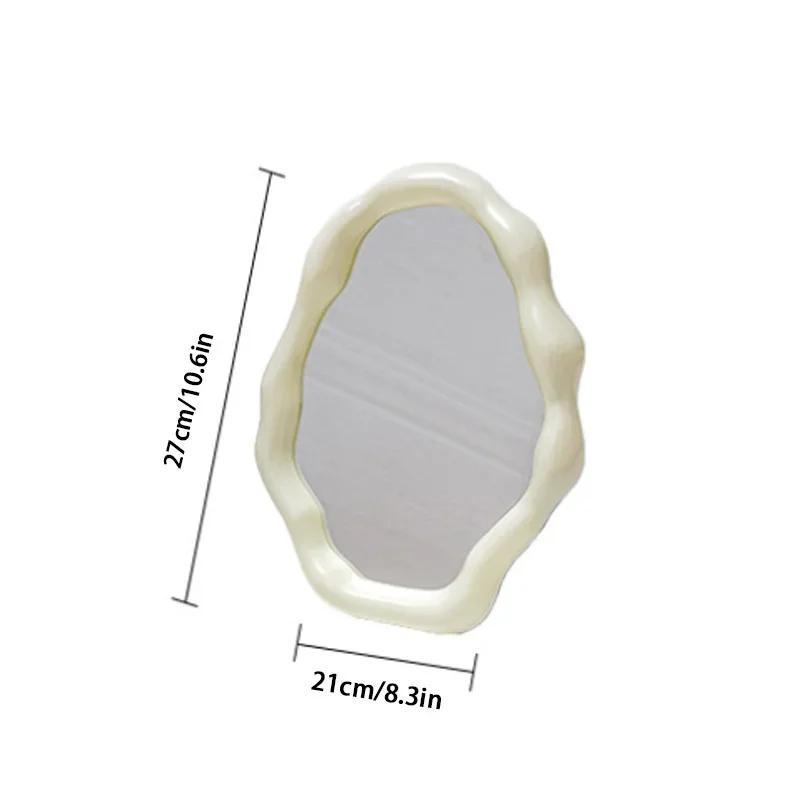 Cloud Shape Makeup Mirror Irregular Cosmetic Desk Mirror with Bracket Vanity Decor Student Dormitory Bedroom Desktop Mirrors
