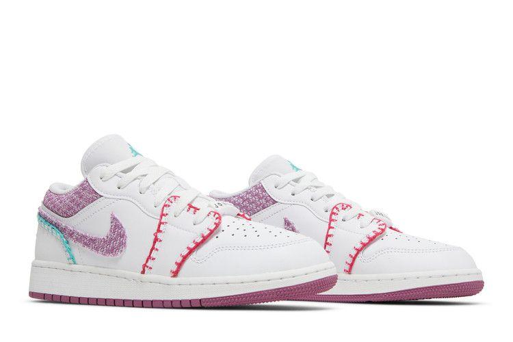 Kids' Sneakers Nike Jordan 1 Low White Light Bordeaux (GS) White/Rush Pink/Washed Teal/Light Bordeaux