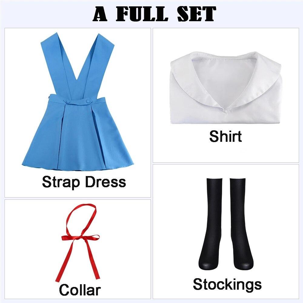 Новое аниме EVA Косплей Школьная форма Костюм Платье Униформа Аска Лэнгли Сорю Токио Аянами Рей Костюм Хэллоуин Реквизит Подарок